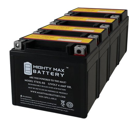 MIGHTY MAX BATTERY Replacement for ATV POLARIS Scrmblr 50CC 03 - 4PK MAX3455534